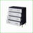 Chests with 4 Drawers, Faux Crocodile Fronts | Black/Silver/Gold Finish | Metal Legs
