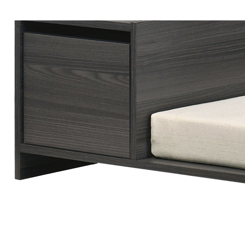 Lit pour animaux Comfy de 47 po de largeur avec rangement latéral et coussin amovible - Gris cendré, rembourrage confortable de 7 po de hauteur