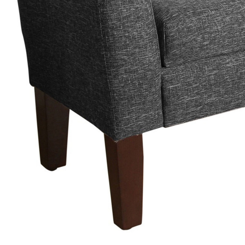 Banc de rangement rembourré Katelyn, Gris foncé