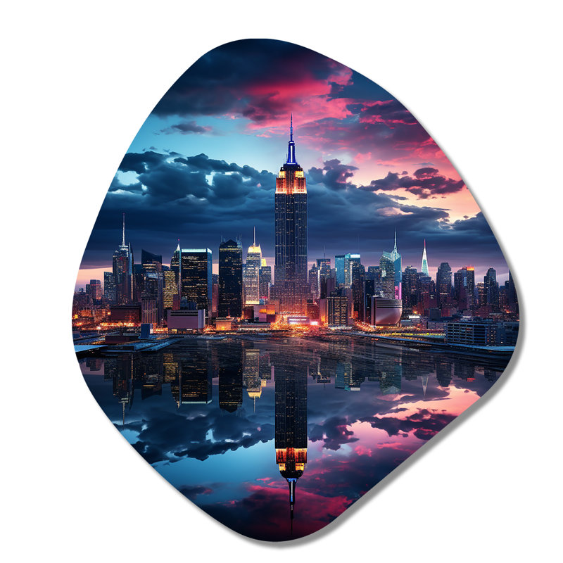 Rowen - art mural asymétrique en forme de nébuleuse New York, H 28 po x l 25 po