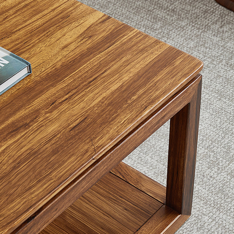 Table basse avec tiroirs et rangement ouvert