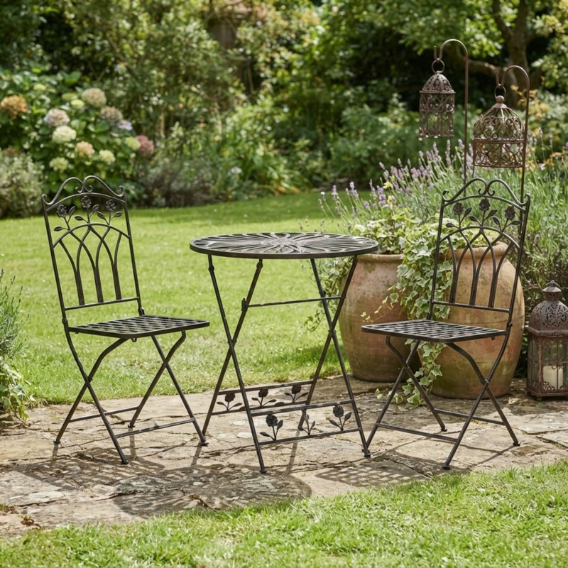 Steel Patio Dining Set Table,