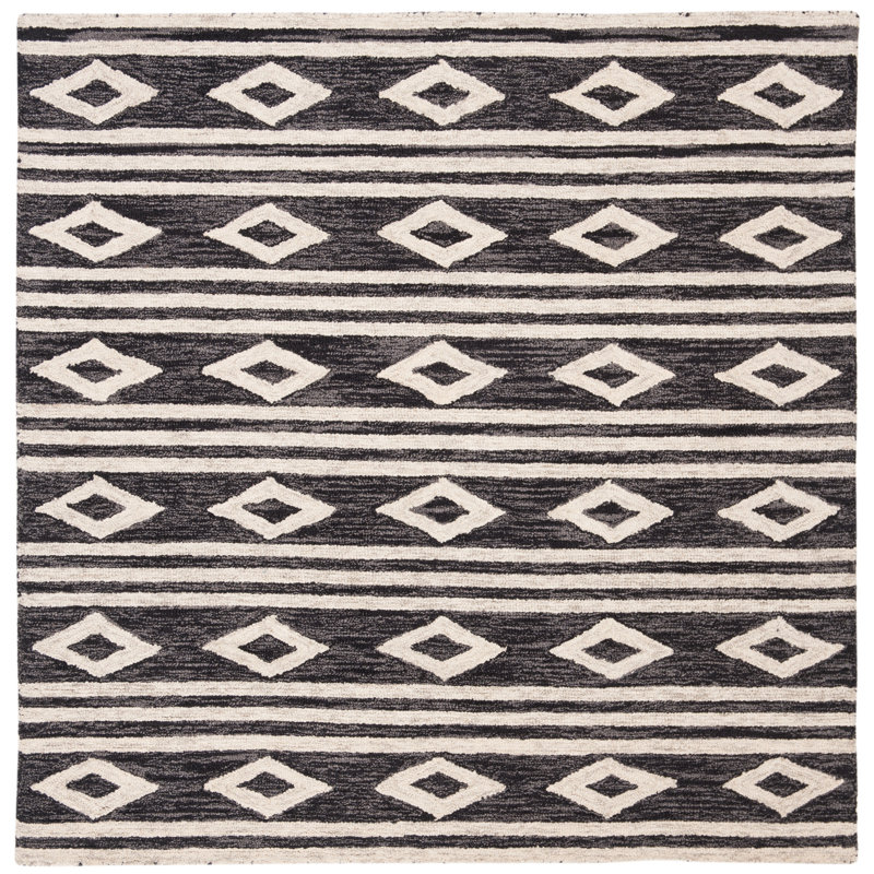 Vedika Hand Tufted Wool Southwestern Rug, Square 5'