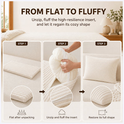 Porte-gobelets en peluche 37,5 pouces beige pour le salon