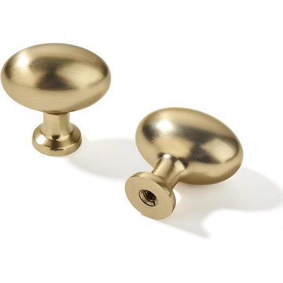 Paquet de 10 boutons d'armoire ovales - Poignées de tiroir pour commode, cuisine et garde-robe - Quincaillerie robuste en alliage de zinc