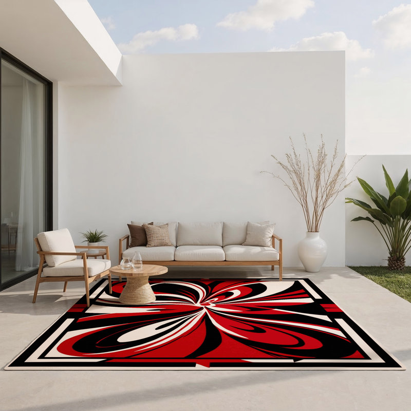 Tapis intérieur et extérieur Aurora Flame, Rectangle 1 pi 6 po x 2 pi 6 po