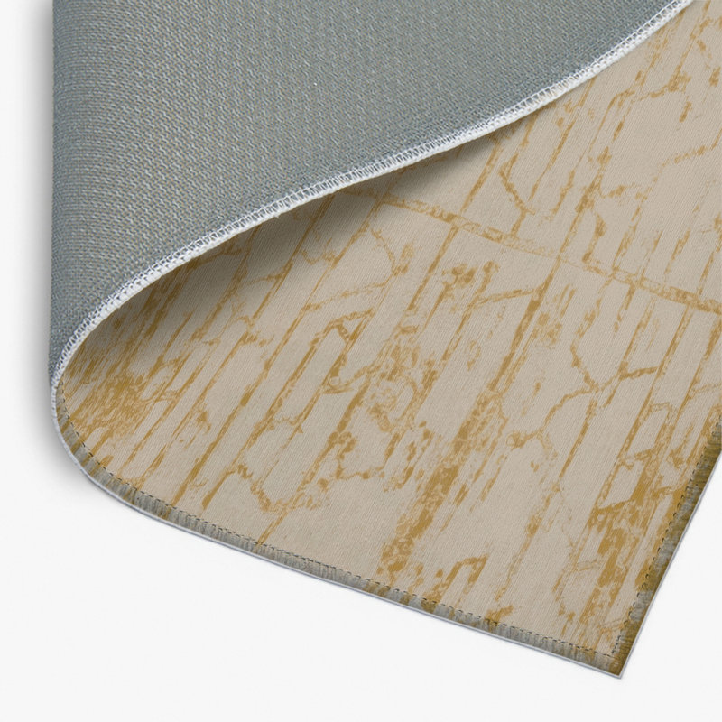Abstract Beige Indoor and Outdoor Area Rug, Rectangle 2' x 3'