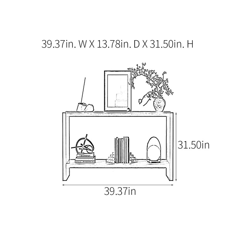 Console Retro, H 31,5 po x l 39,37 po x P 13,78 po