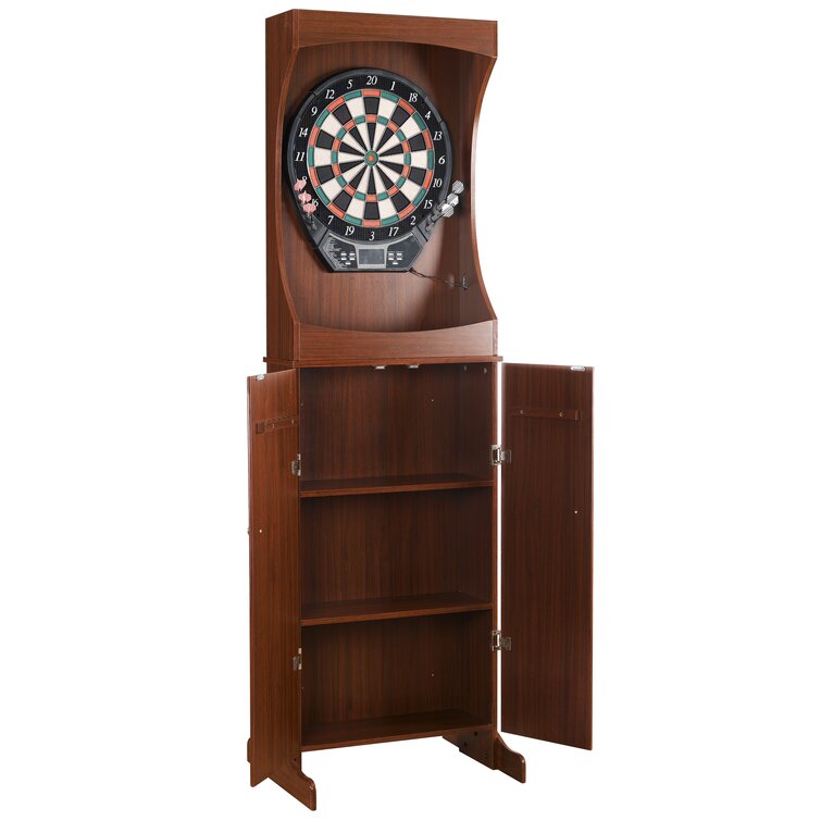  Hanbramo Dart Board, Decorative Dart Board Cabinet Set [12*Soft  Tip Darts], Electronic Dart Board - Wooden Cabinet Doors with Integrated  Scoreboard for Family Game Rooms [Coffee] : Sports & Outdoors
