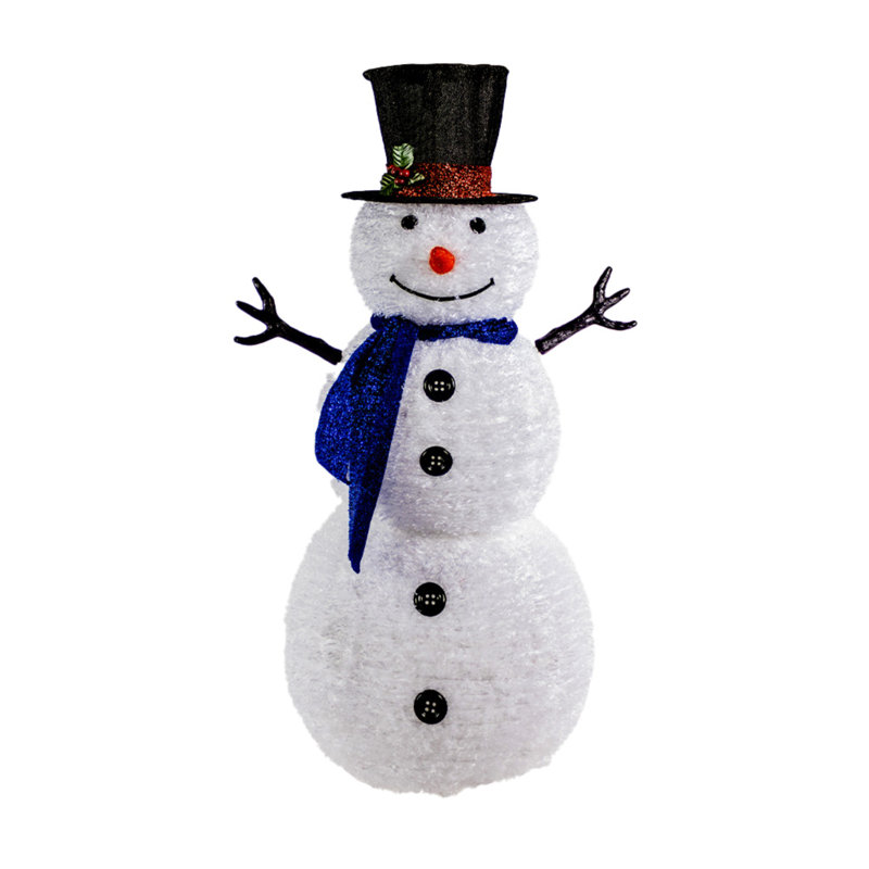 Collapsible Fabric Snowman Lighted Display