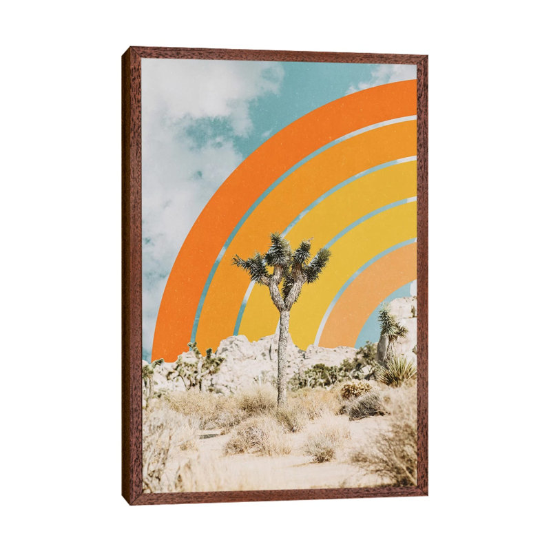 Desertscape 1 Piece Wall Art on Canvas, 101.6 cm H x 66.04 cm W, Classic Brown Wood Framed