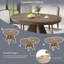 Ensemble de table de salle à manger extensible Vintage pour 4 à 6 personnes avec 4 chaises rembourrées, ensemble de table de ferme rustique de 42 à 58 pouces avec finition vieillie pour la salle à manger et la cuisine-1347248719