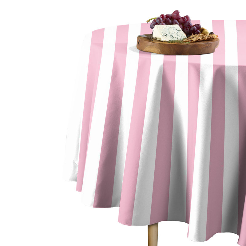 Sam Stripe Tablecloth, 60" L x 60" W, Pink