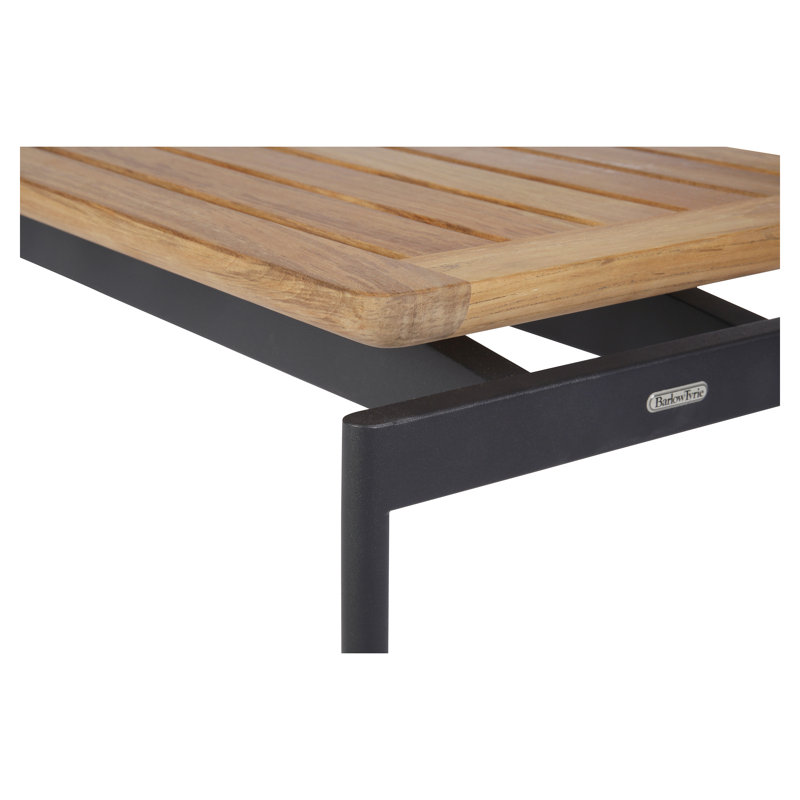 Layout Bench, 17" H x 74" W x 15" D, Natural Teak/Forge Gray