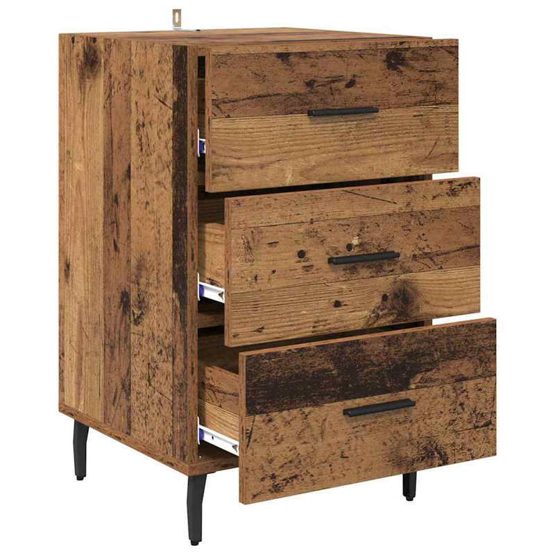 40cm W Manufactured Wood Bedside Table, Old Wood