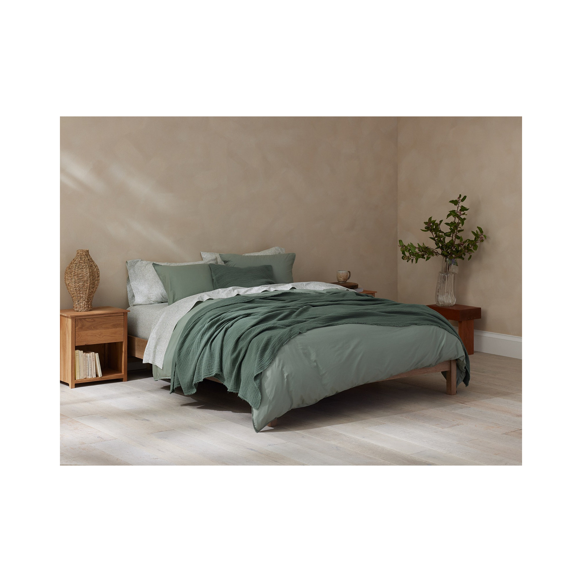 Topanga Matelasse Cotton Throw Blanket, Juniper, King