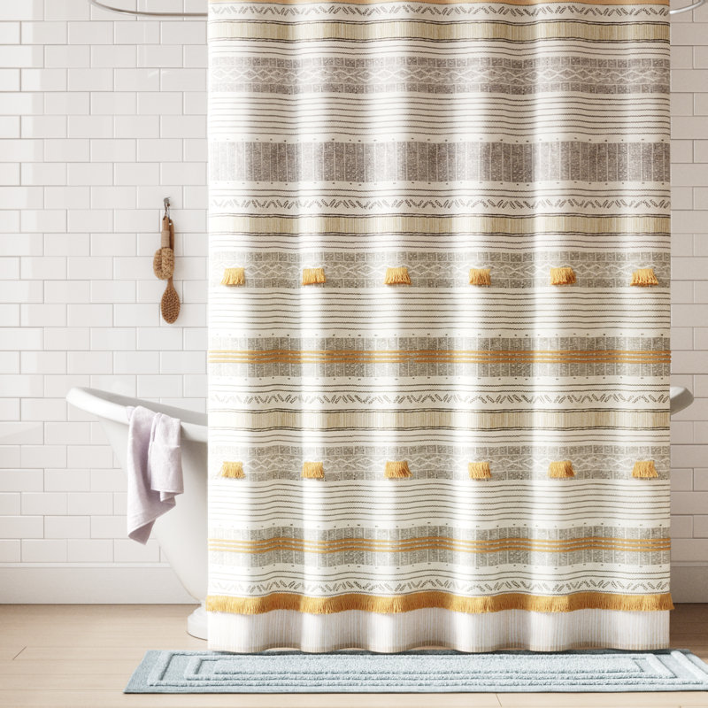 Rideau de douche Cody, Gris/Jaune
