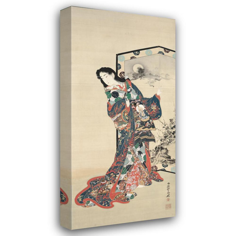 «Hell Courtesan» par Kawanabe Kyosai, reproduction d'art sur toile tendue avec châssis, H 24 po x l 17 po