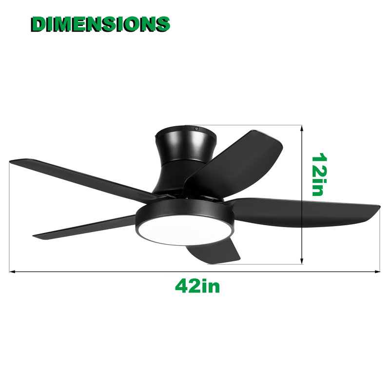 Whitham Ceiling Fan with LED Lights, 42"