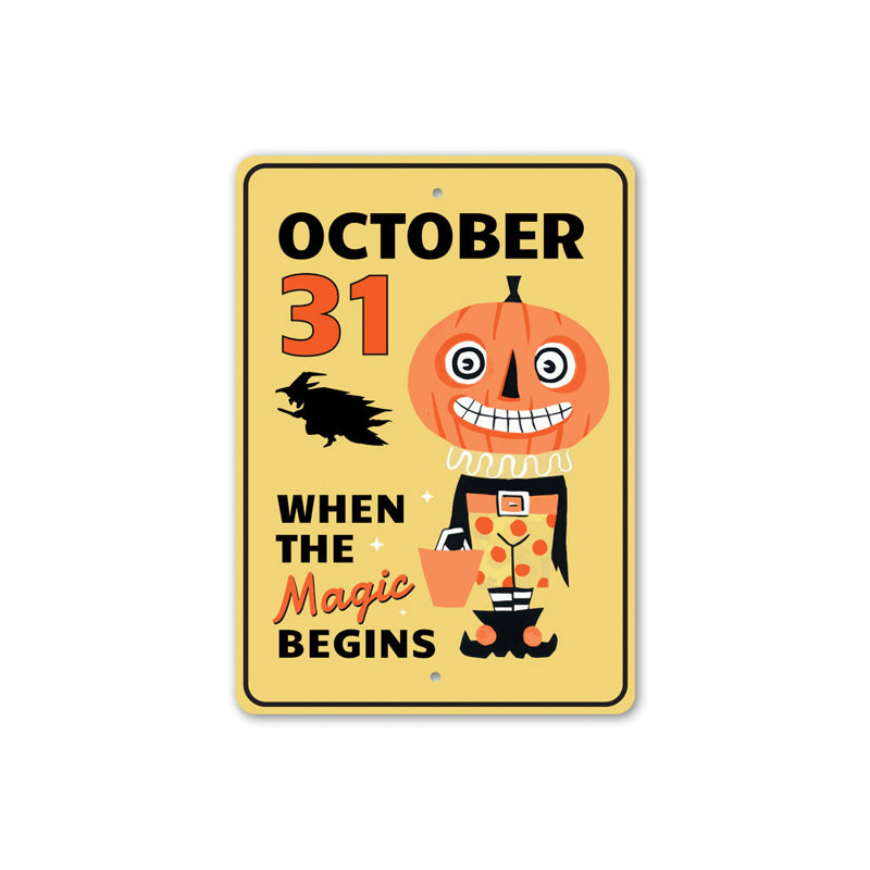 Plaque en aluminium du 31 octobre, H 18 po x l 12 po x P 0,06 po