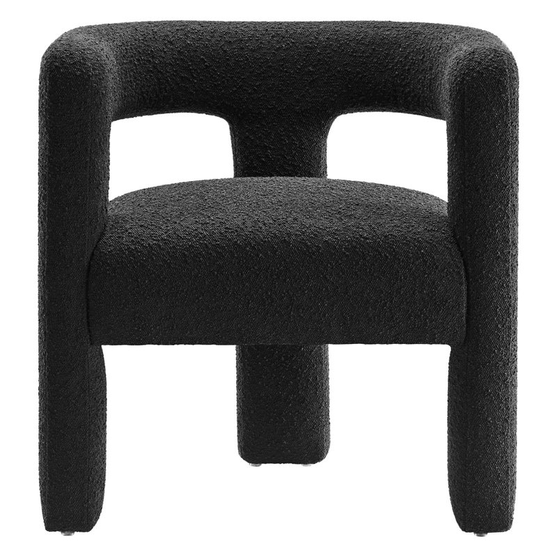 Modway Kayla Boucle Upholstered Armchair, Black