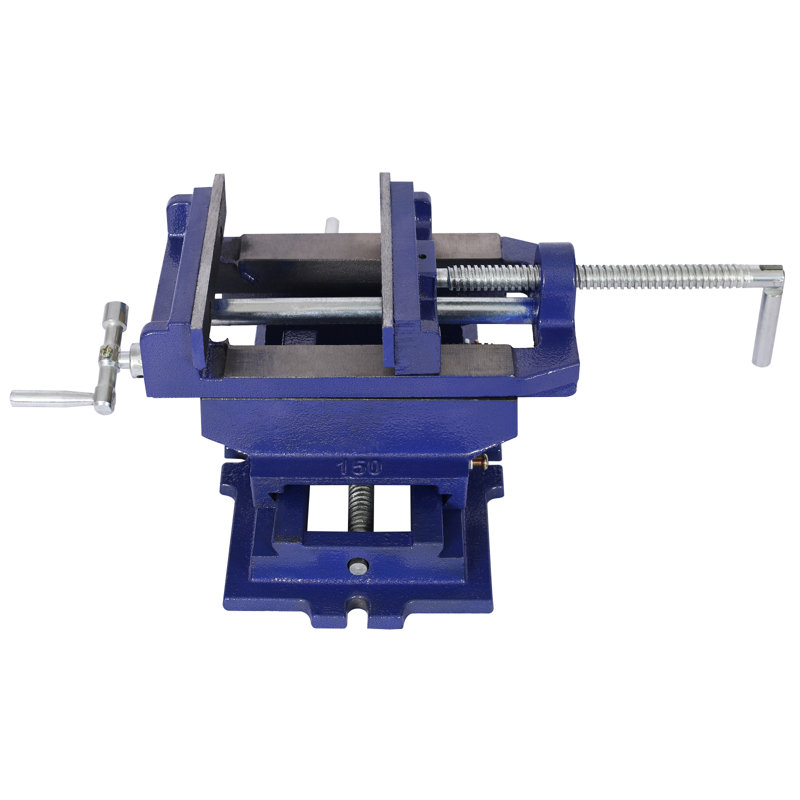 Étau de perceuse à colonne à chariot transversal de 6 pouces, acier bleu, monobloc, avec réglage 2 axes X et Y pour le fraisage