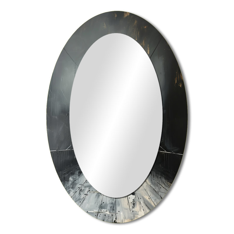 Miroir mural gris et blanc gris hivernal suspendu, 36 po x 24 po