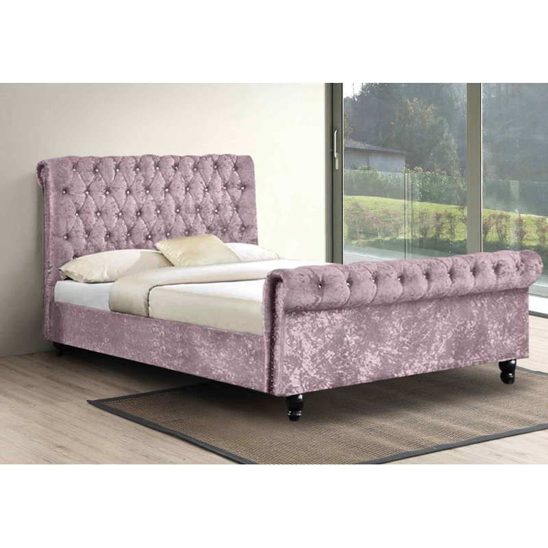 Upholstered Bed, Single (3'), Pink