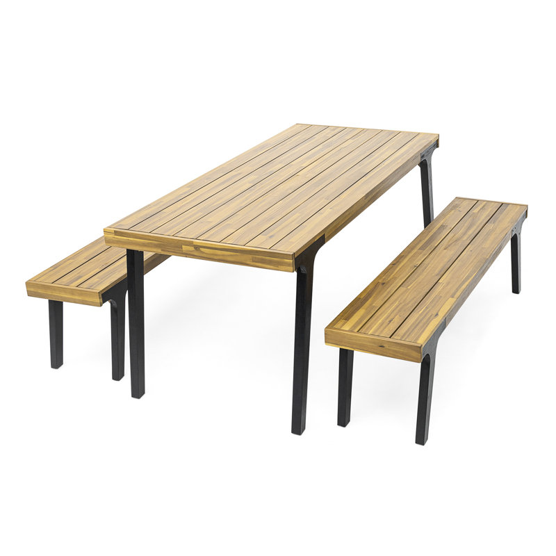 1 DINING TABLE+2 DINING BENCHES