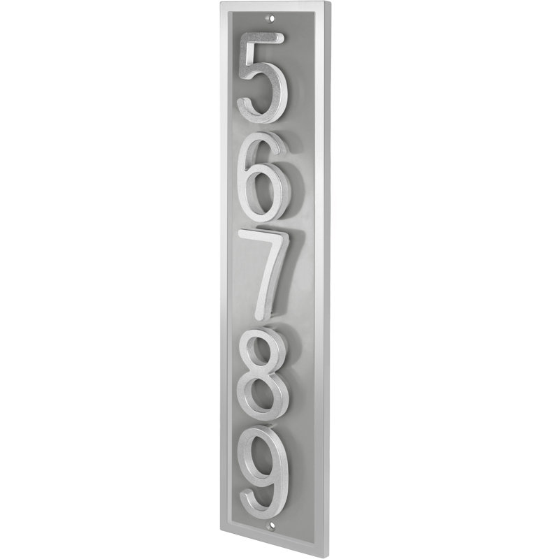 Plaque d'adresse flottante en aluminium Royal Shade, Blanc, Gris, Oui