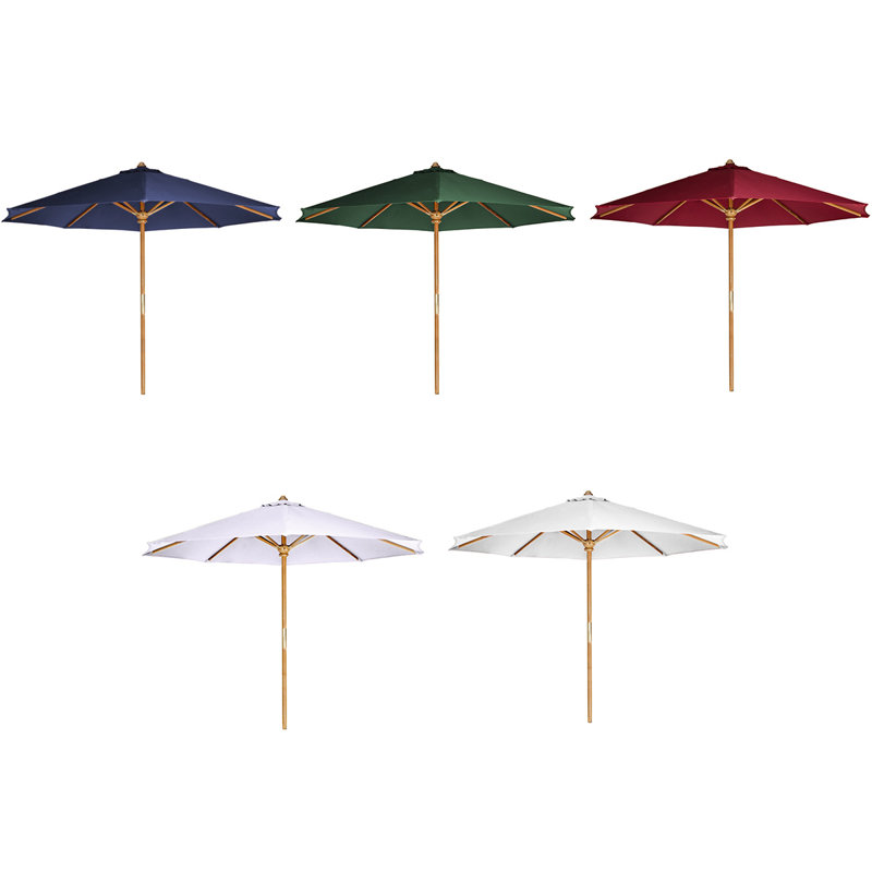 Parasol de marché en teck Java 10 pi, Vert