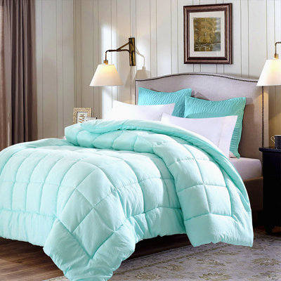 Luxury Mint Microfiber Down Alternative Comforter - Twin Size | All Season Pre Washed Softness | Box Stitching for Durability | Goose Down Feel