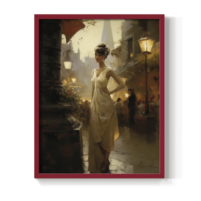 Reproduction encadrée WOMEN Series CDXLI - bois massif, H 30 po x l 24 po, Rouge