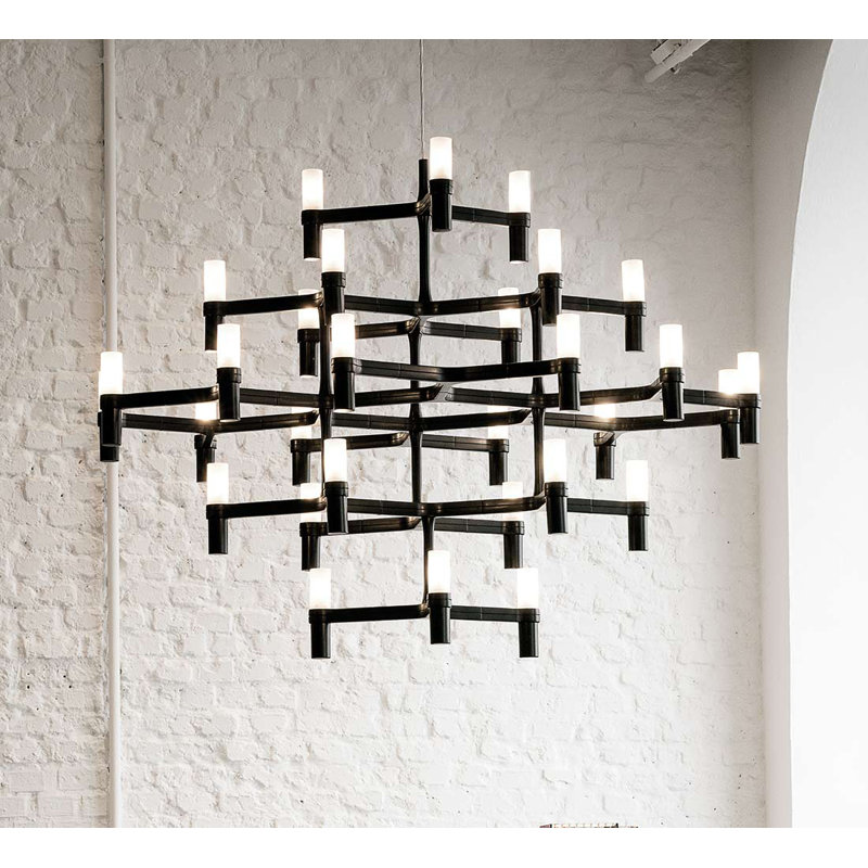 Crown Major 30-Light Sputnik Chandelier, Black, Shade Included: No