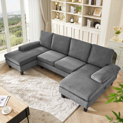 4 Seater Corduroy Sofa