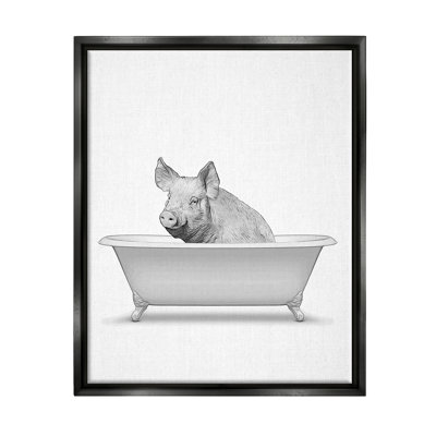 «Pig in Tub Bathroom Animal» par Annalisa Latella, impression