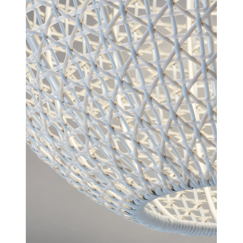 Nans Globe LED Pendant in Graphite Brown with Beige Shade