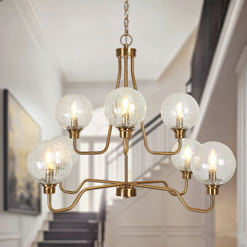 Hampson 8 - Light 37.4" Wide Large Dimmable Tiered Large Chandelier