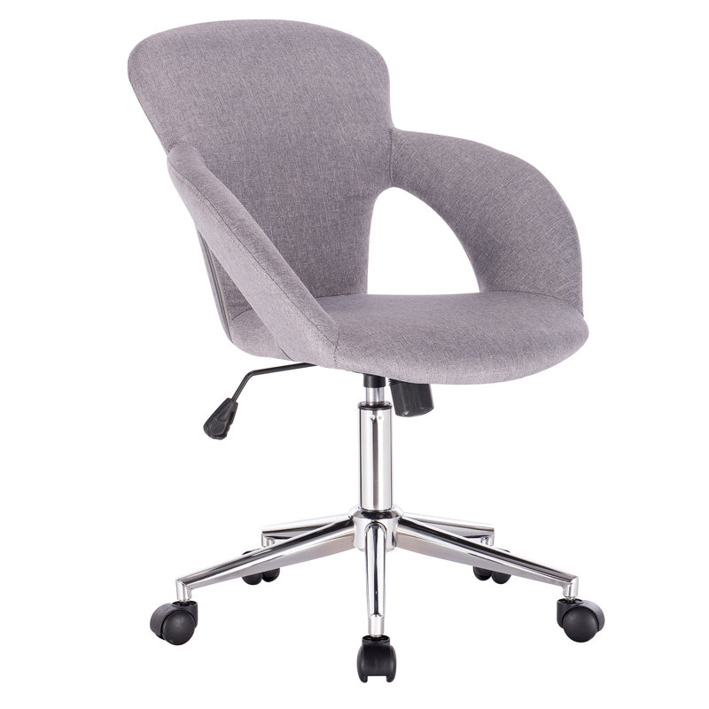 Mckernan Velvet Office Chair, Light Grey