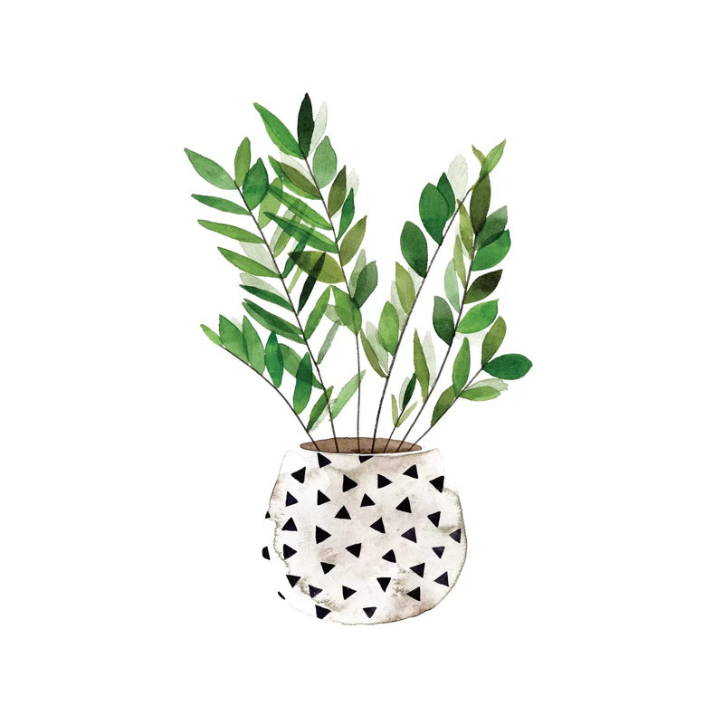 «Plant in a Pot III» par Melissa Wang - peinture sur toile tendue, H 12 po x l 8 po x P 0,75 po