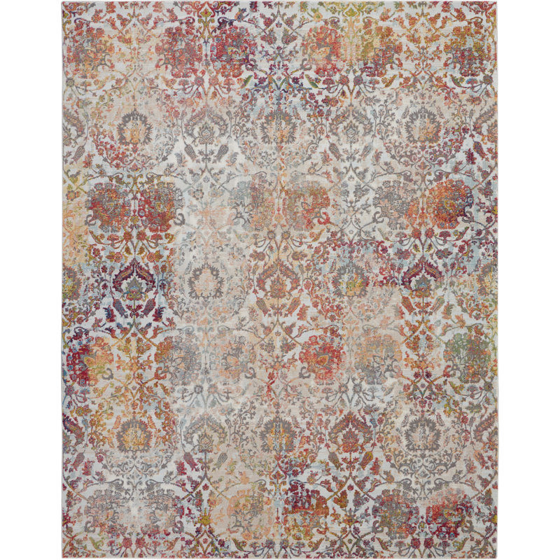 Tapis ivoire contemporain moderne Raymond, Rectangle 7 pi 10 po x 9 pi 10 po
