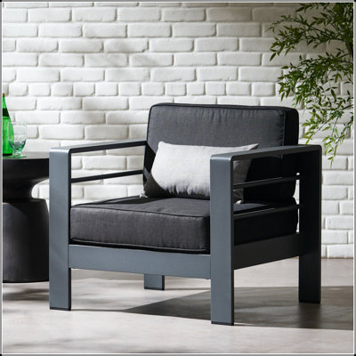Fauteuil club CAPE CORAL MP1 avec coussins moelleux et structure en aluminium durable pour une utilisation intérieure et extérieure