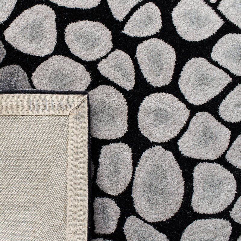 Kurland Hand-Tufted Wool Grey/Ivory Area Rug, Rectangle 2' x 3'