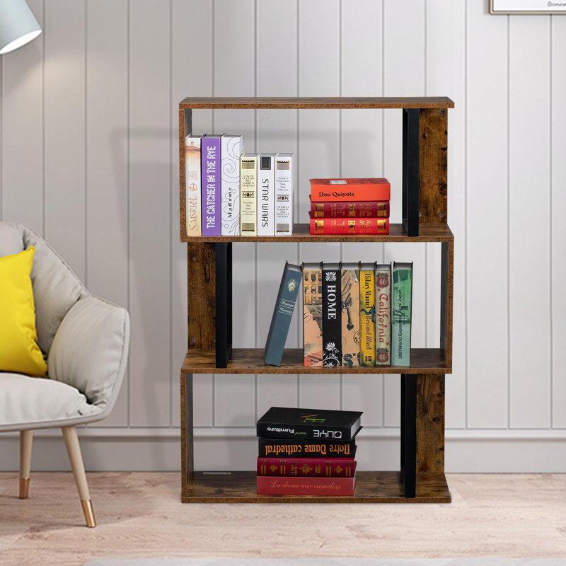 Geometric Bookcase, (3 Shelves) 43.1" H x 30" W x 11.81" D