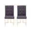 Ensemble de deux chaises d'appoint de salle à manger capitonnées en tissu gris et or-295288801-295288804