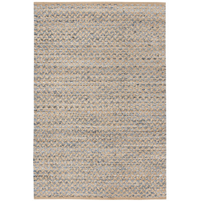Reinheimer Hand Woven Jute/Chindi/Cotton Rug in Blue/Natural