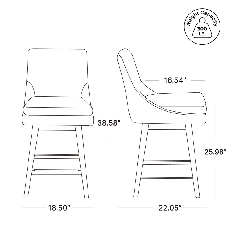 Zahara Neri Genuine Leather Swivel Counter & Bar Stool, Counter Stool (26" Seat Height), Marseille Brown Genuine Leather