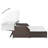 Double Sun Lounger Patio 2-Person Sun Lounger with Canopy Poly Rattan-1645588106