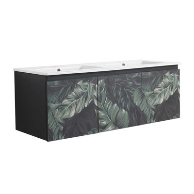 Ensemble de meuble-lavabo double 47,6 po avec plateau en céramique Robenson