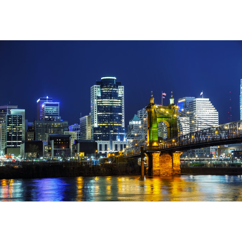 Cincinnati Downtown Overview by AndreyKrav - Wrapped Canvas Print, 51cm H x 76cm W